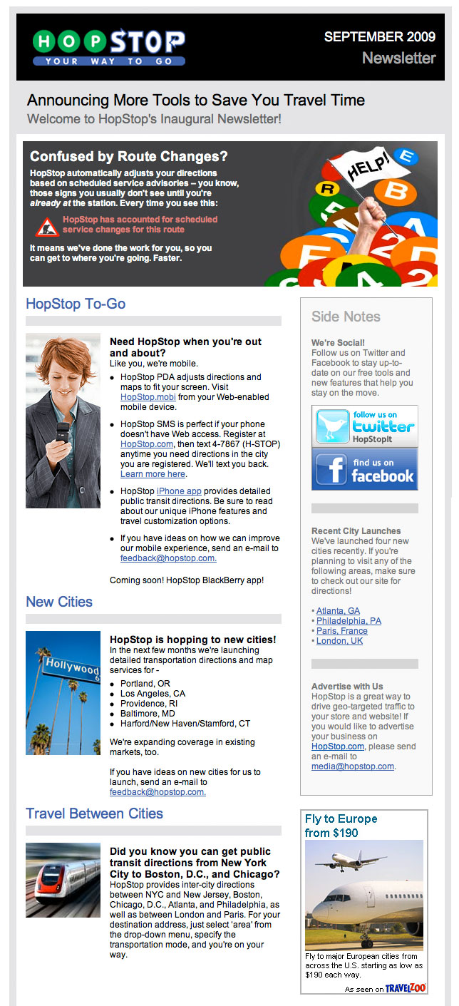 HopStop 2009 Newsletter
