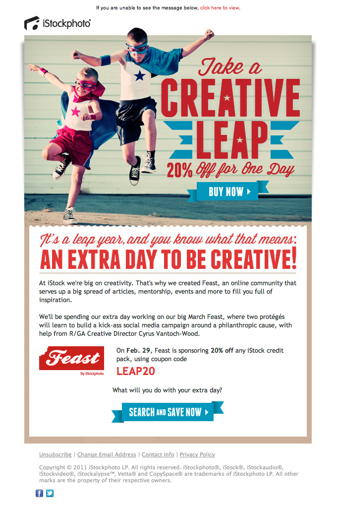 iStock Leap Year email