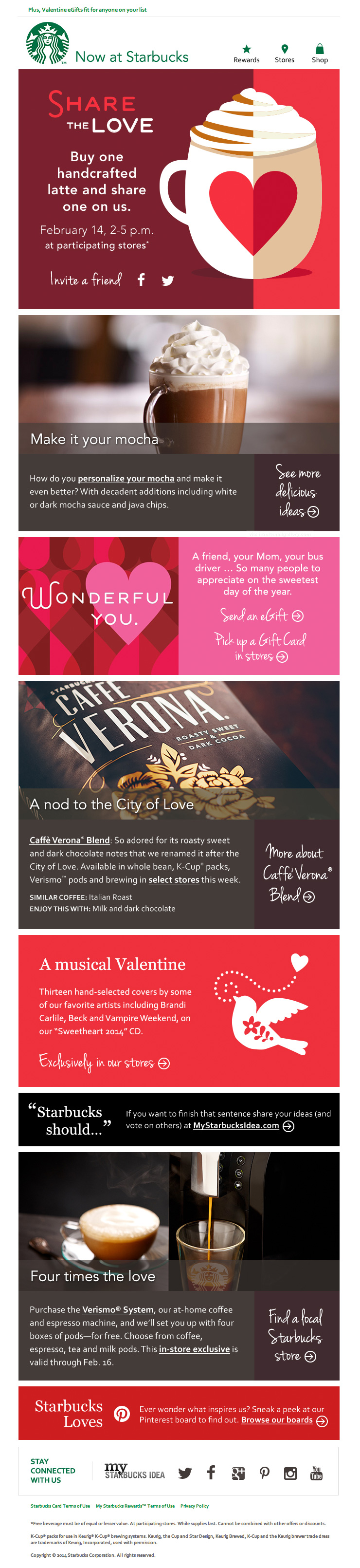 Starbucks Valentines Heart email