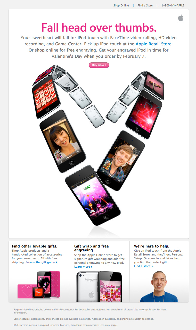 Apple Valentines Day email 2011