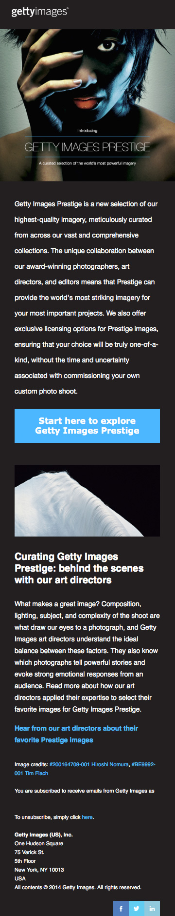 Getty Prestige Responsive html email