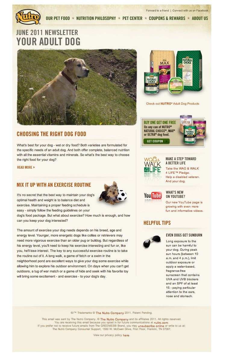 Nutro June 2011 Pets Newsletter