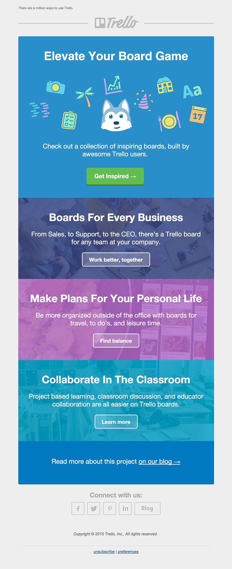 Trello Inspiring Boards email inspiration