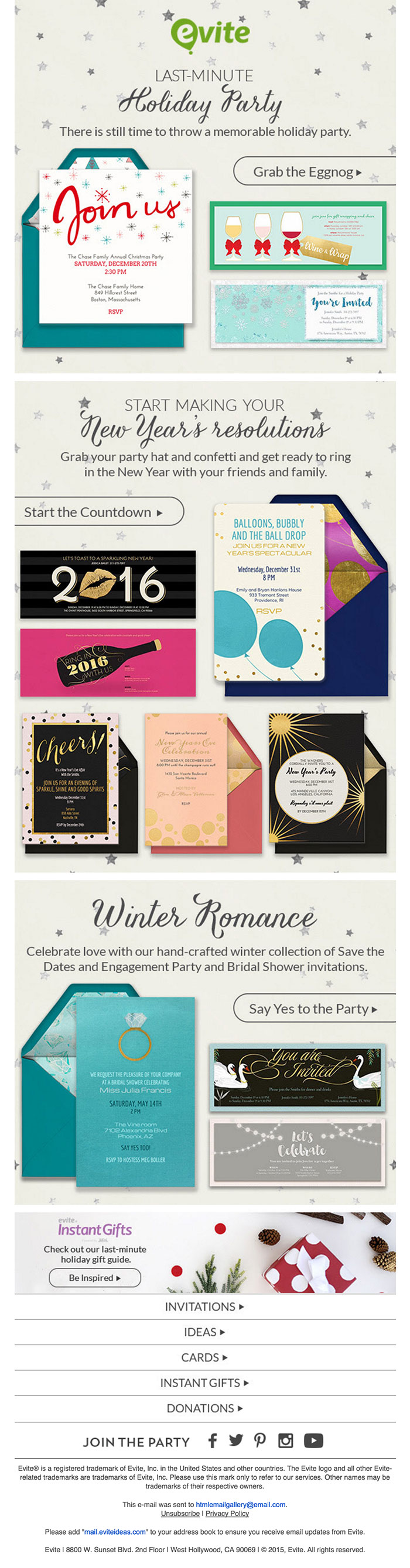 New Years html email design inspiration