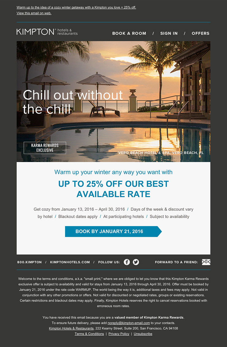 Nice and clean hotel email design