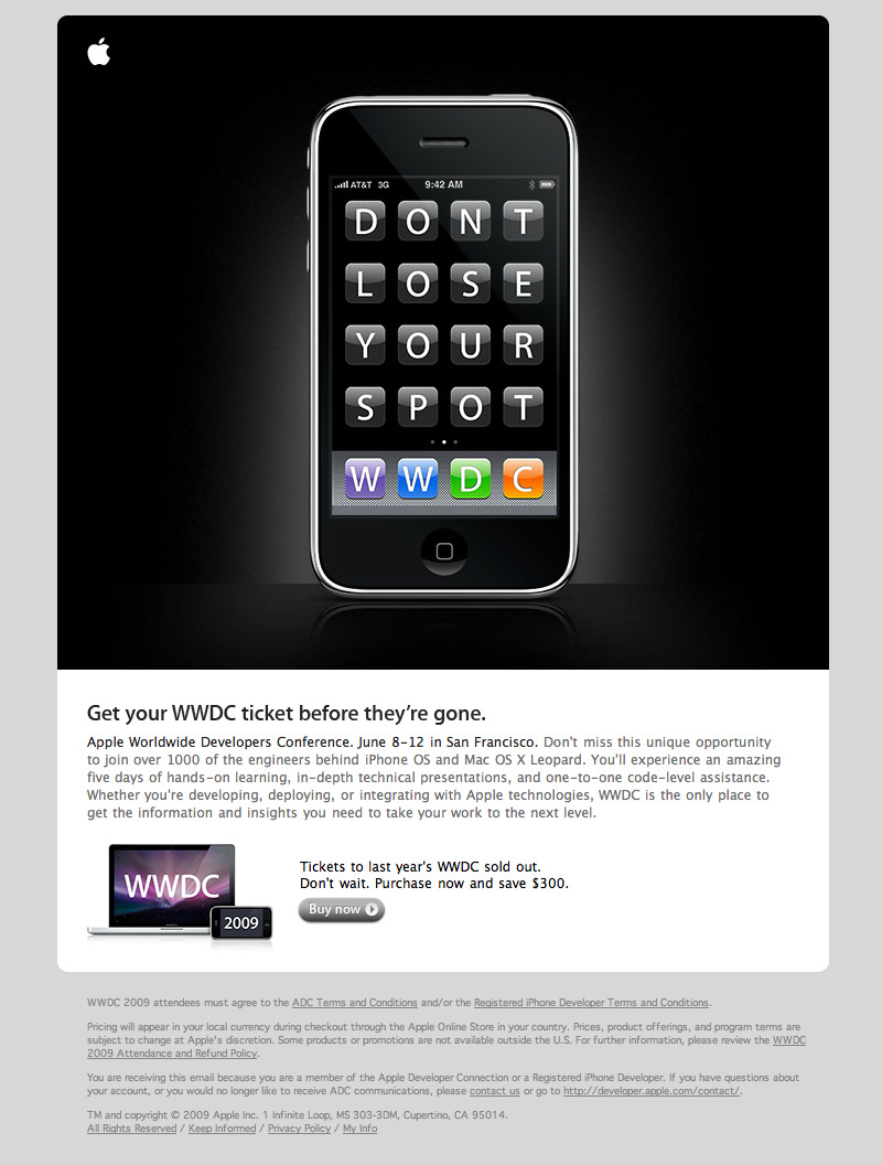 Apple-WWDC09 html email