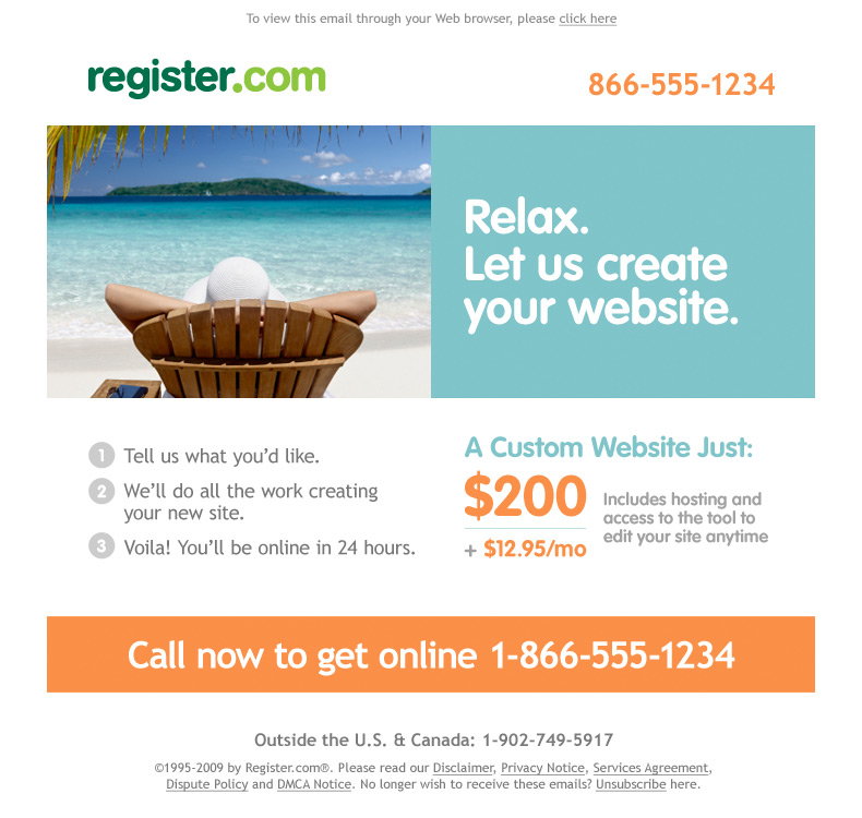 RegisterCom Website Design Email