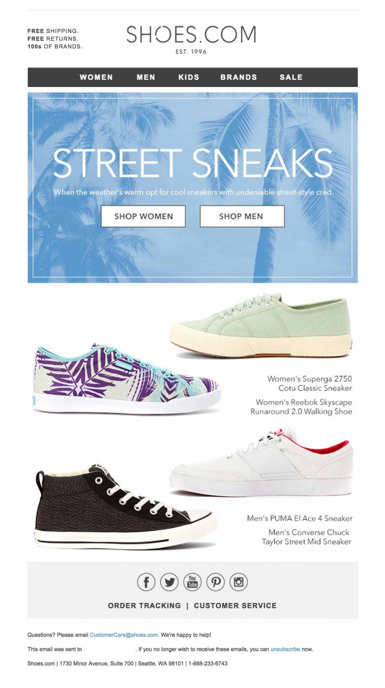 Shoes-com email design